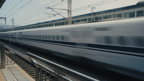 high-speed shinkansen train at station