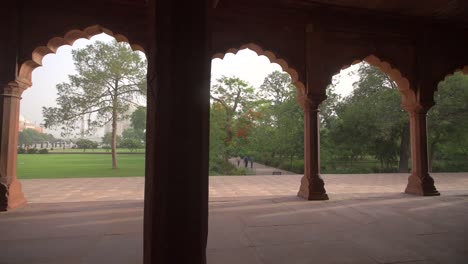 u-turn around a column in an arched walkway