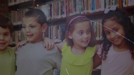 animación de redes de conexiones entre diversos escolares