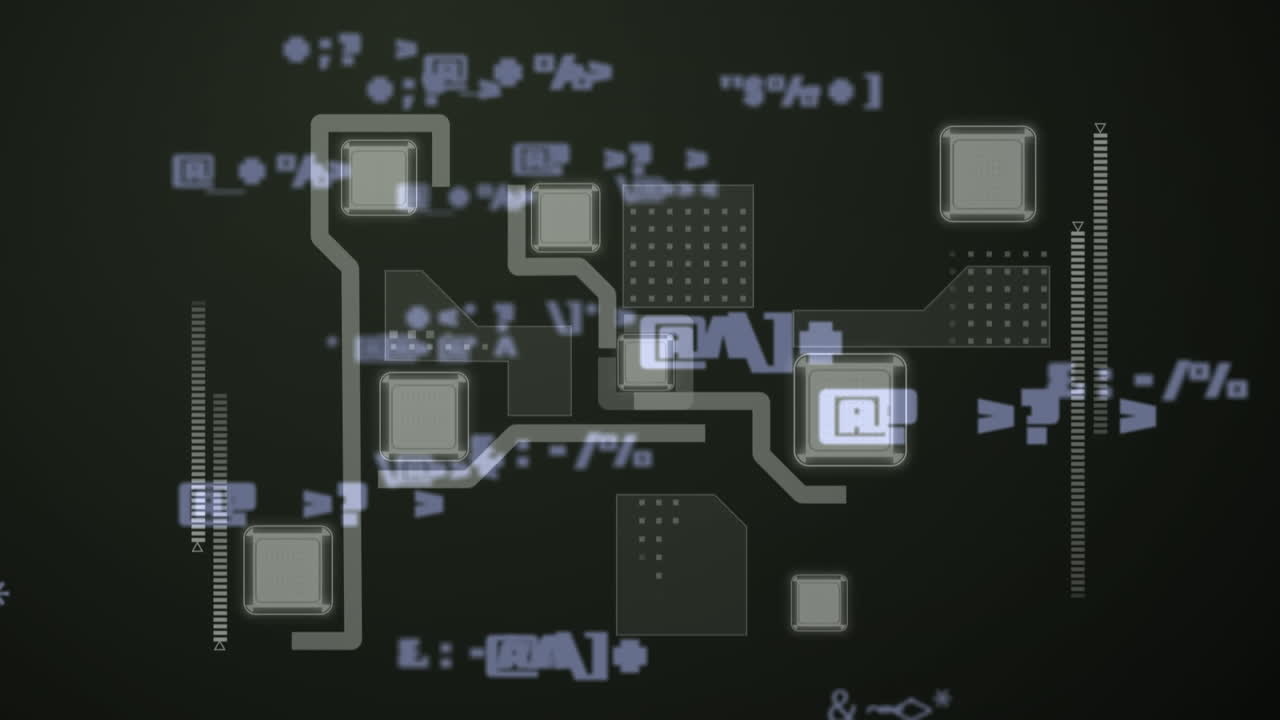 математические символы против микропроцессорных соединений