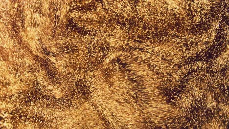 abstract golden particles with blurred defocused bokeh moves chaos, snow flakes