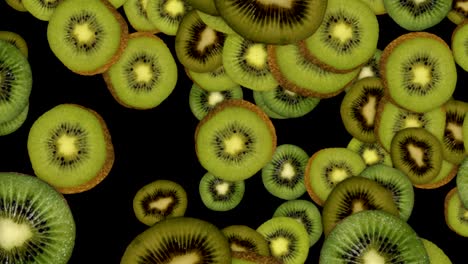 el fondo de kiwis cayendo, bucle, 60 fps, con canal alfa