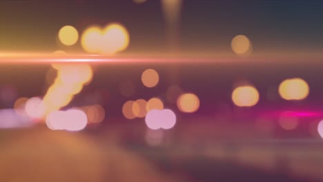 animación de luces parpadeantes sobre una carretera
