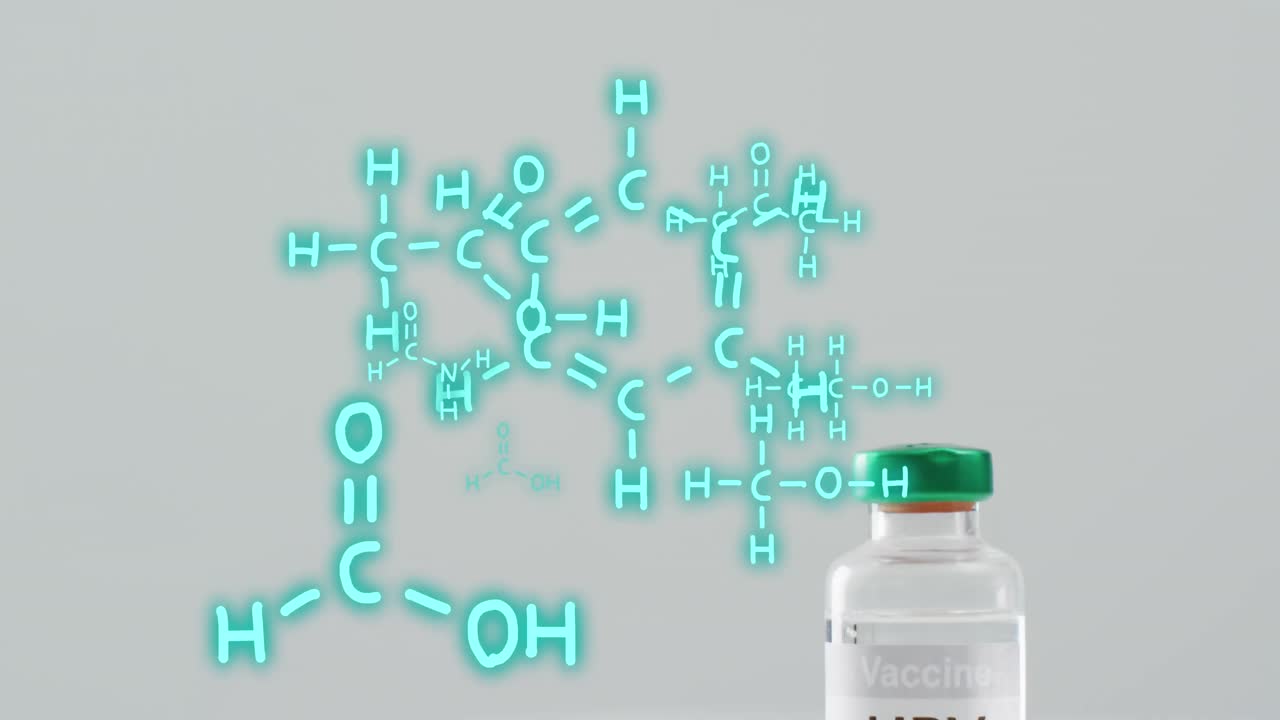 animación de los diagramas de cadenas de adn sobre la vacuna contra el vph