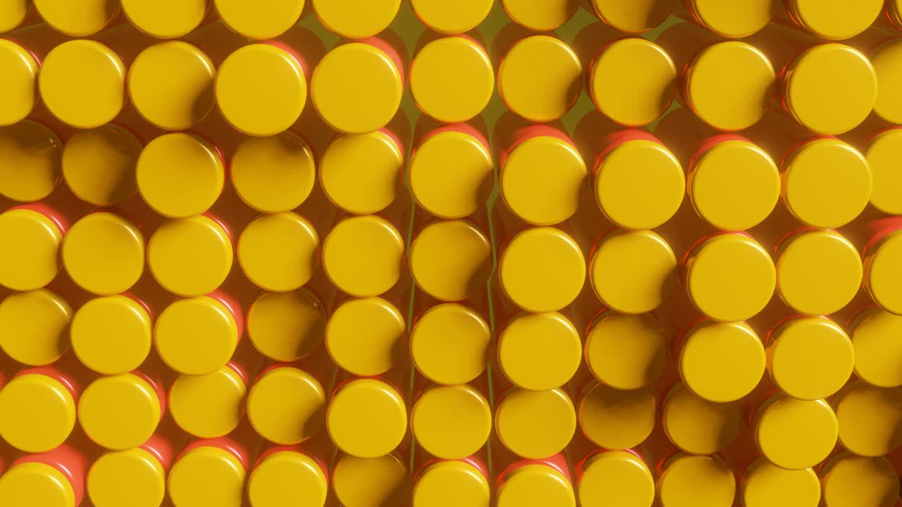 추상화 된 애니메이션 배경에서 둥근 다채로운 요소를 3d 렌더링합니다. 완벽한 루프 현대 만족스러운 3d 애니메이션