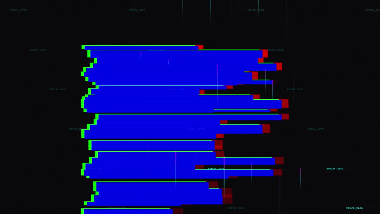 Digital Glitch Effect with Abstract Data Streams and Hexadecimal Code