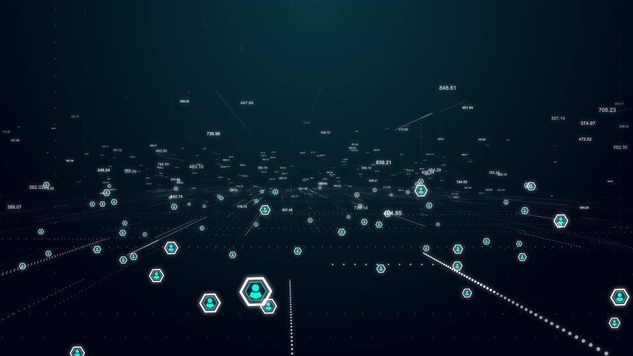 Digital cyber space wave matrix interface particles cyberspace technology connection futuristic sci
