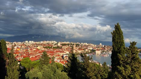 Split-Old-Town,-Croatia-from-above