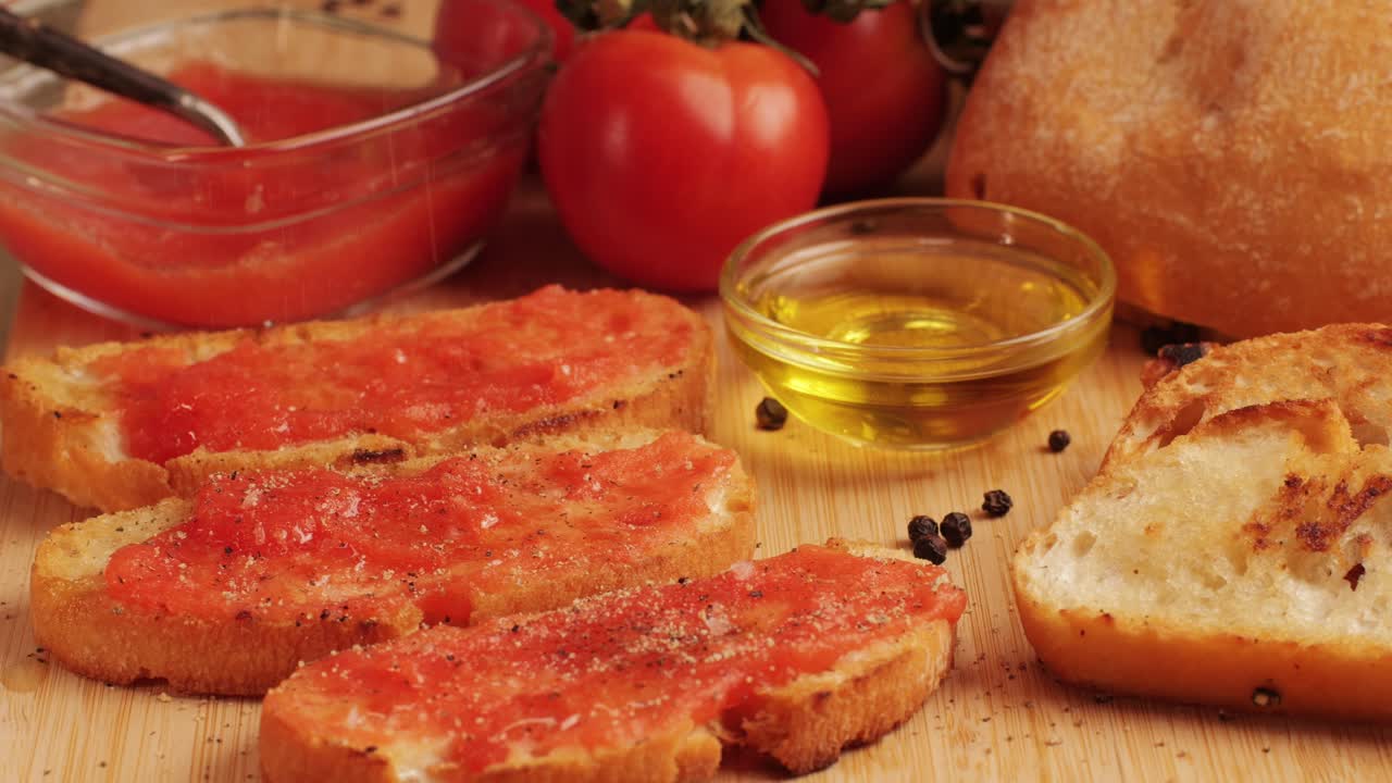 Delicious Tomato Bruschetta Preparation