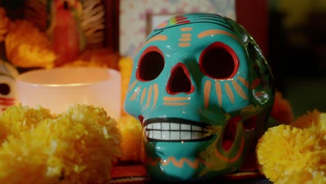 cráneo de azúcar de calavera de cerca