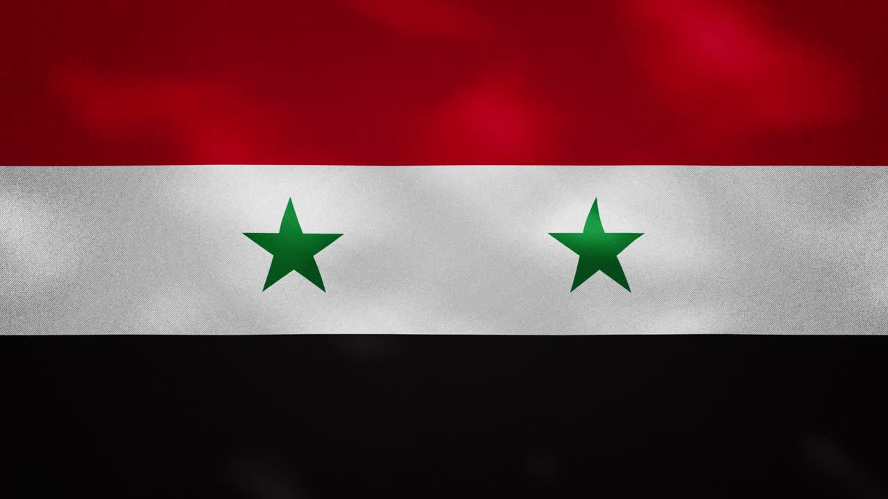 siria densa bandera tela ondulaciones, bucle de fondo