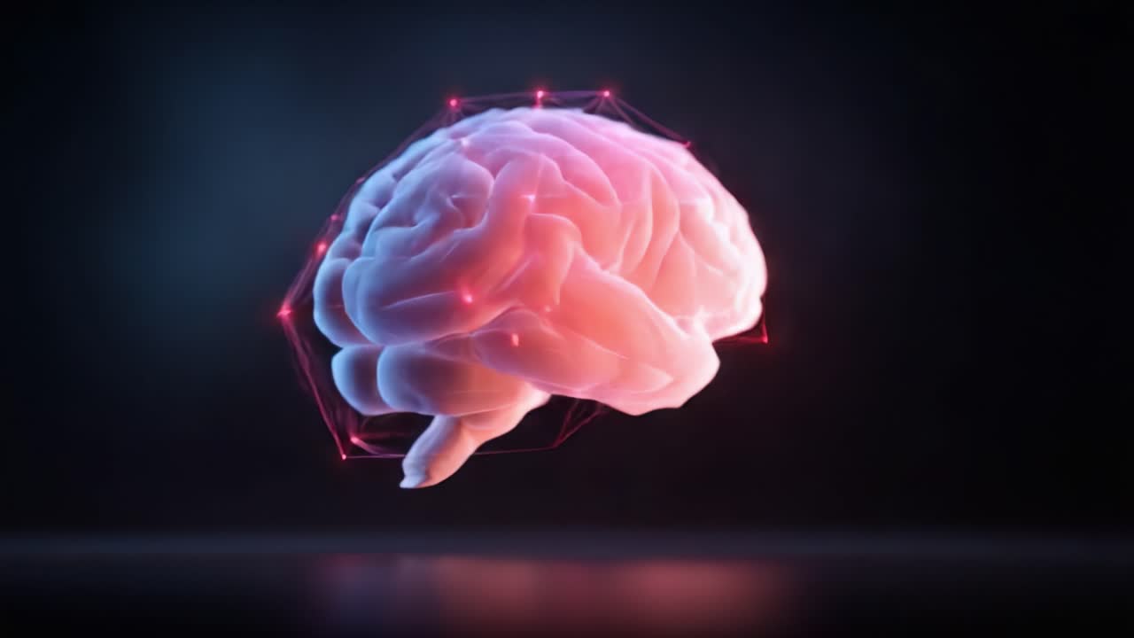 A Stunning Representation of a Human Brain with a Futuristic 3D Design, Highlighting Neural Connections and Advanced Technology in Neuroscience and Cognitive Research