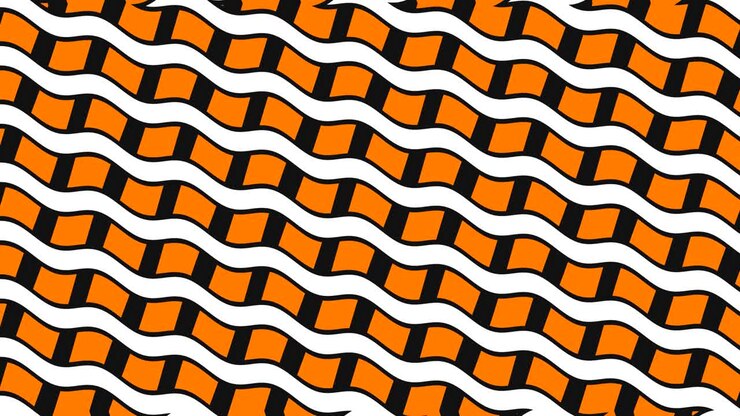 Graphic 2D video pattern with wave effect, which rotates to the left