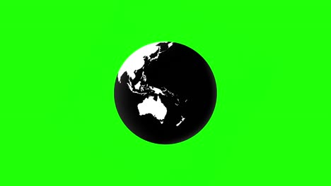 globo giratorio blanco y negro sobre fondo verde para pantalla verde
