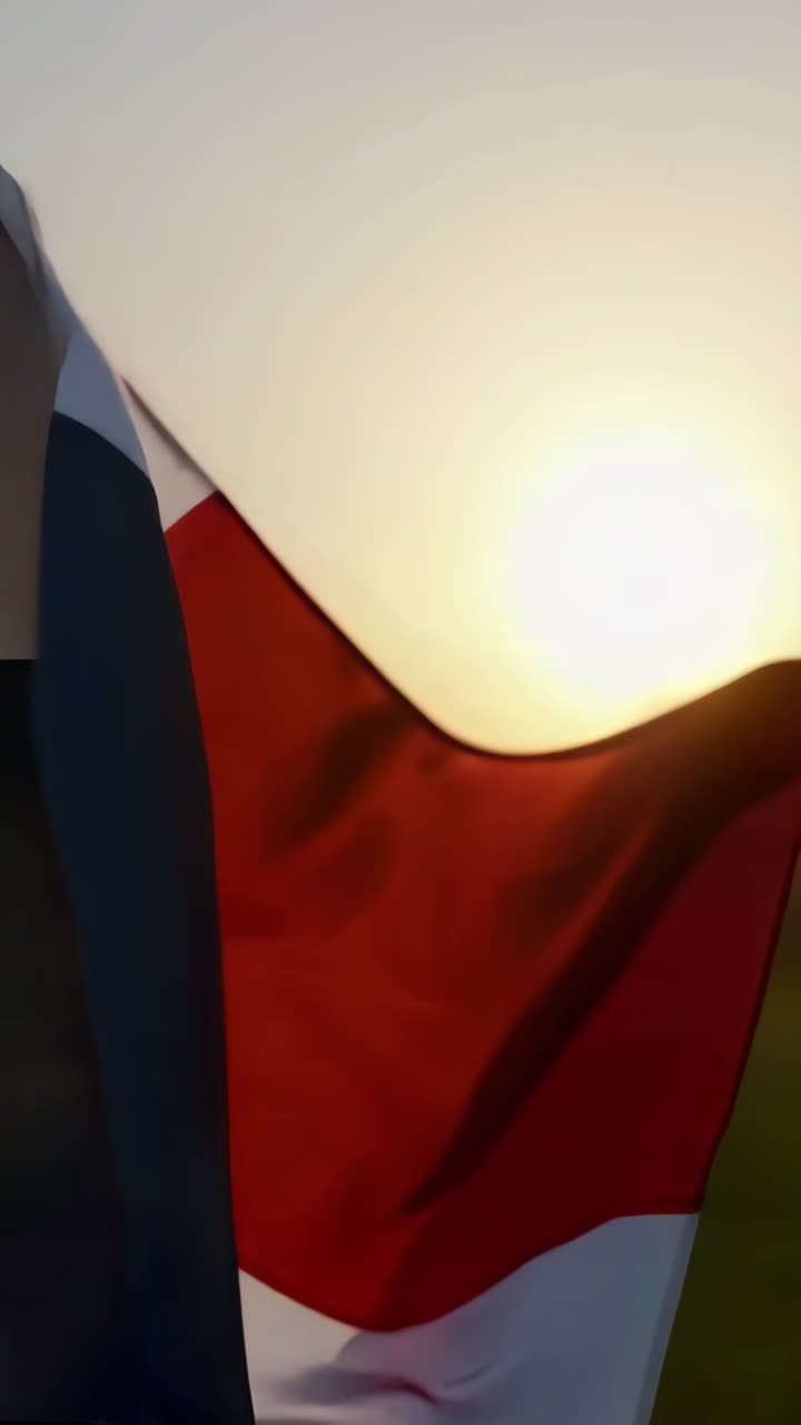 Close-up of a Waving French Flag