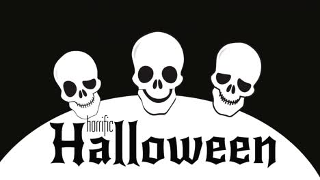 Animación-De-Un-Horrible-Texto-De-Halloween-Sobre-Calaveras-En-Negro.