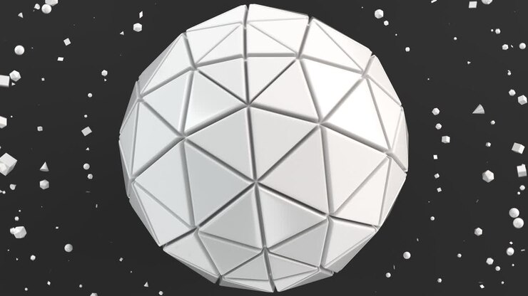 White sphere on the black surface