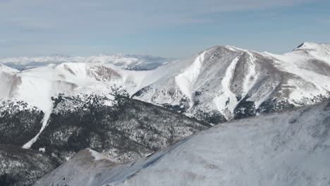 Aerial-views-of-mountain-peaks-from-Loveland-Pass,-Colorado