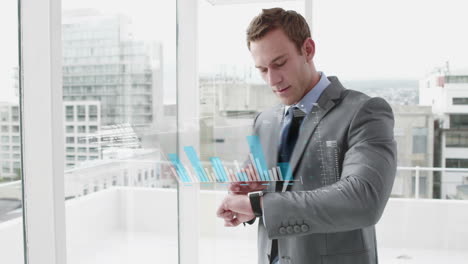 Businessman-using-his-smartwatch