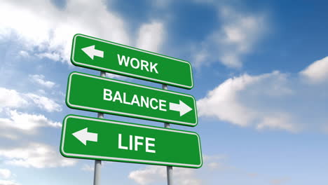 signos de equilibrio de la vida laboral contra el cielo azul