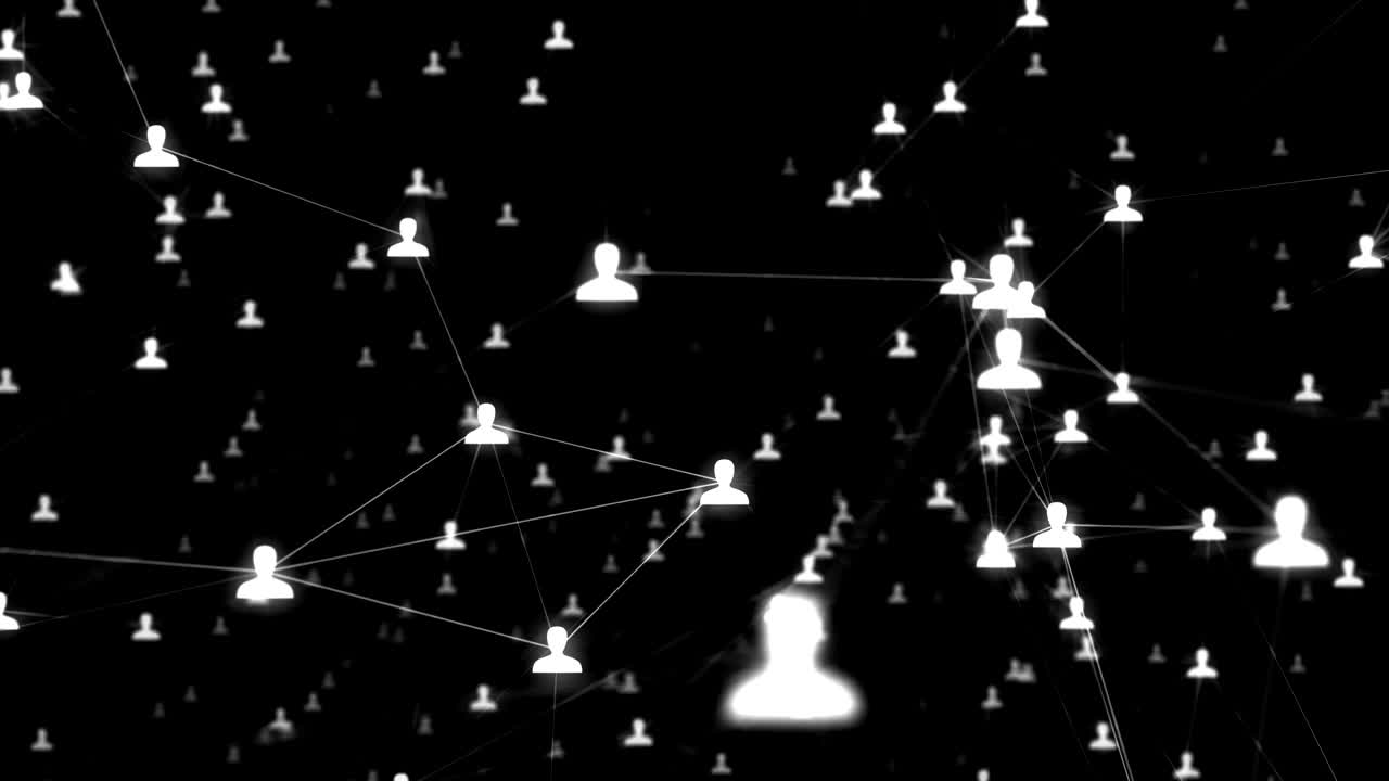 The concept of connections between people in the virtual world, social networks, seamless animation