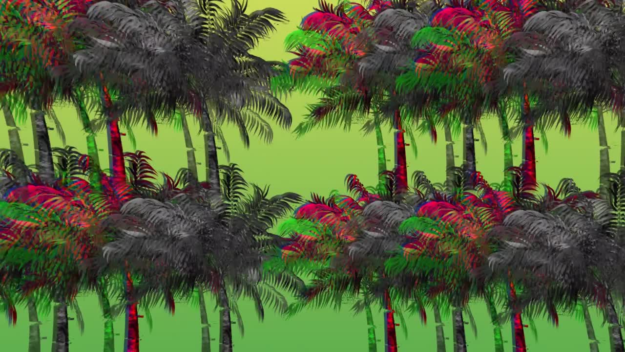 palmeras coloridas y monocromáticas