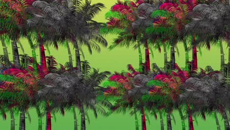 colorful and monochrome palm trees