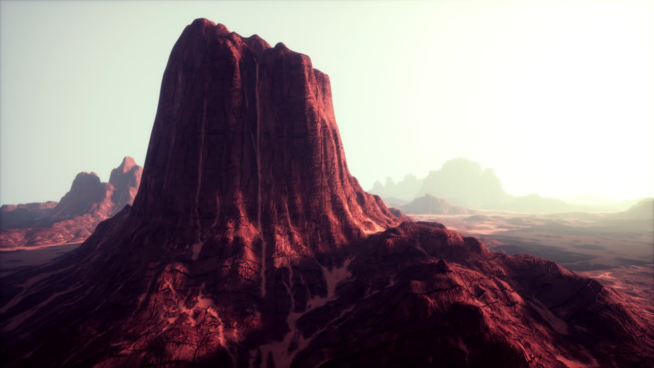 해가 지는 빛 속의 기념비 계곡 풍경