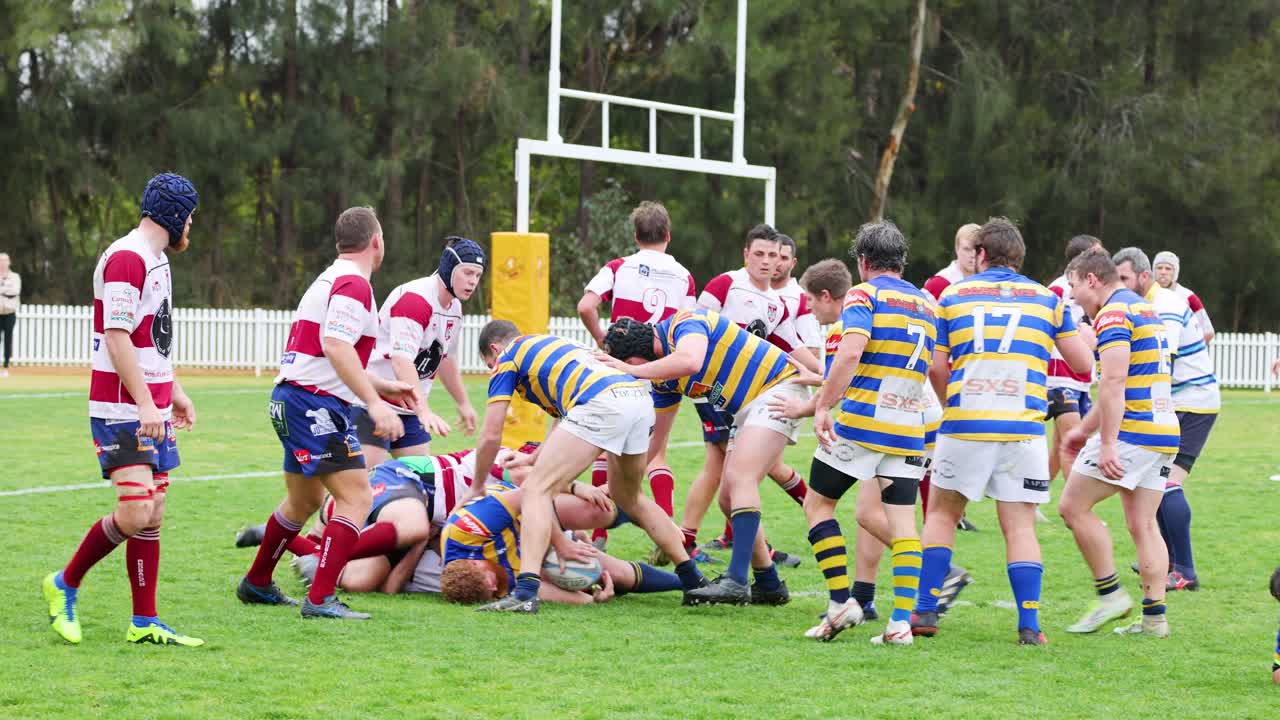 팀워크와 전략을 보여주는 역동적인 럭비 게임