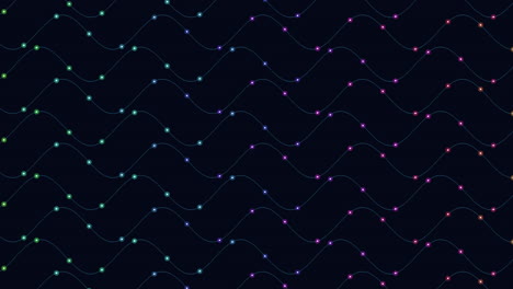 dynamic and playful zigzag pattern of vibrant colored lines on black background