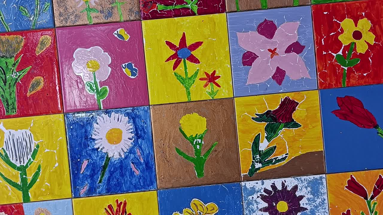 patrón de pintura de colores azulejos. dibujar el fondo. concepto de arte