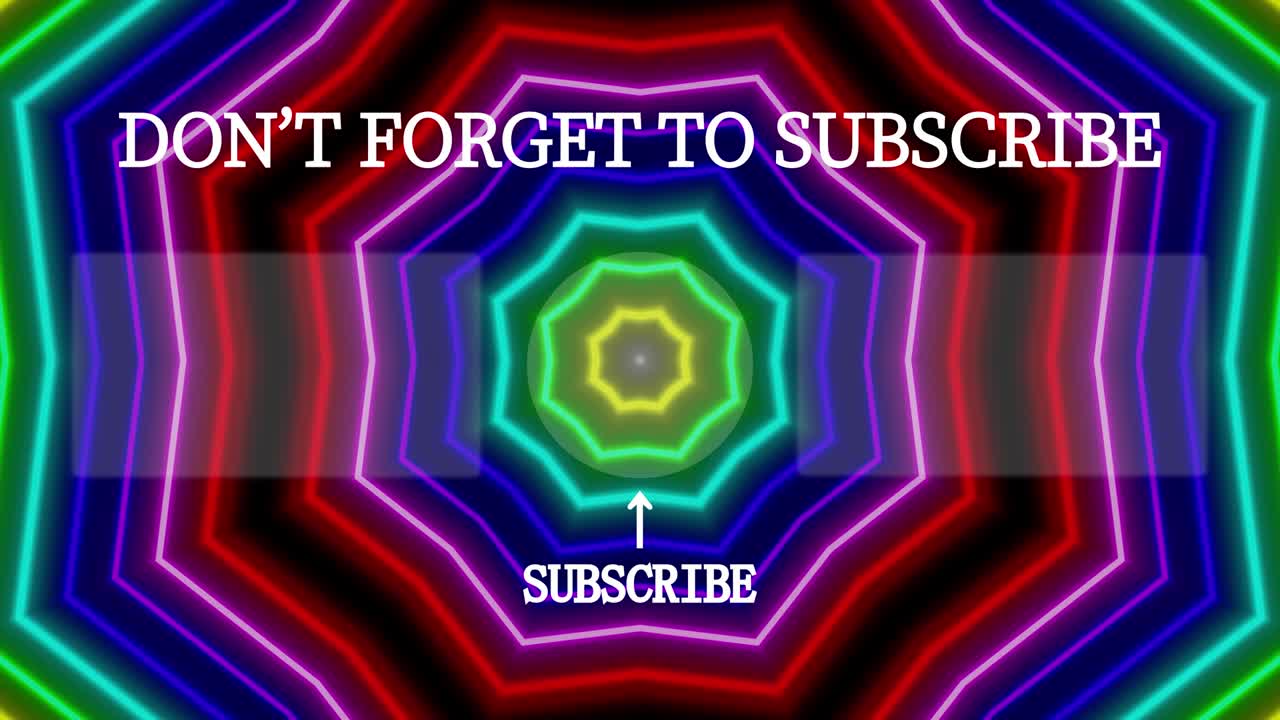 Grafica in movimento per schermata finale con motivo insegna al neon