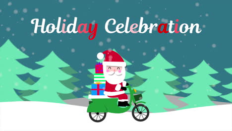 Celebración-Navideña-Y-Santa-Claus-Con-Regalos-En-Motocicleta-1