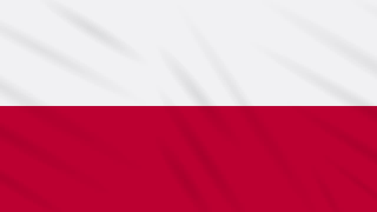 Poland flag waving cloth background, loop
