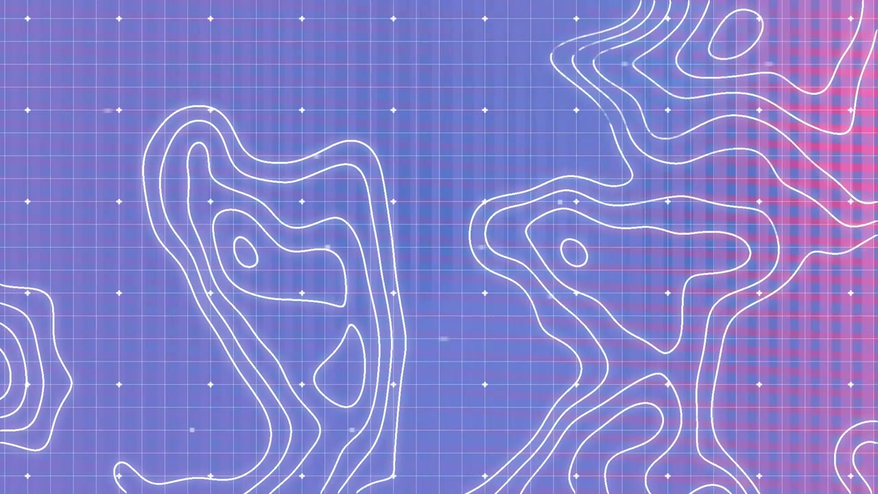 Animation of shapes moving on pink background