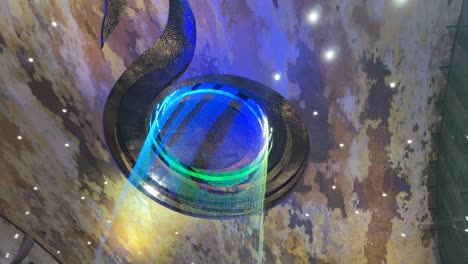 Stunning Indoor Waterfall and Artistic Lighting Design