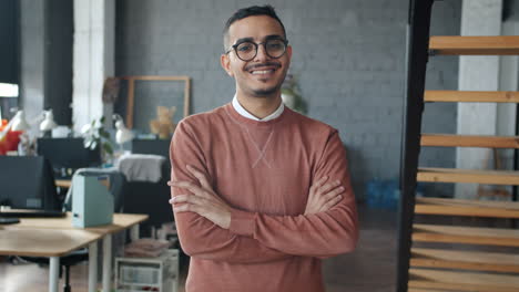 smiling man in office