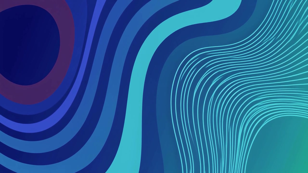 Fondo Abstracto Moderno con Líneas Fluidas en Degradado Azul y Turquesa