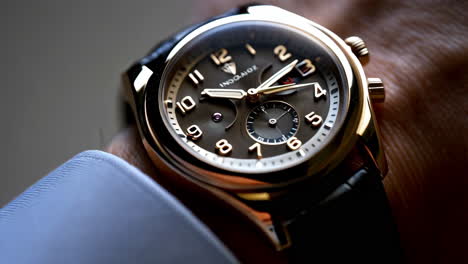close-up of a stylish wristwatch