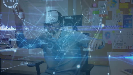 gráfico y gráfico sobre la interfaz de realidad virtual.