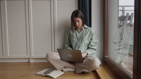 woman working from home on laptop