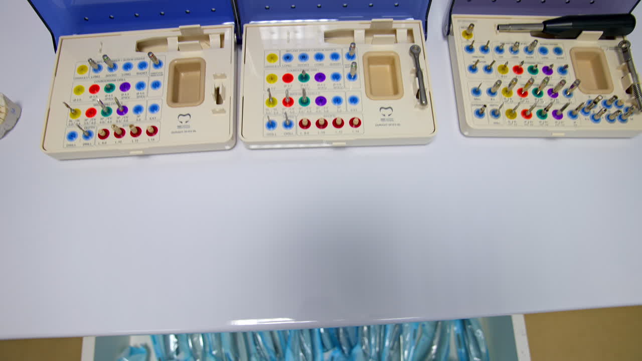 Different tools for dental care. Group of dental tools for the treatment of teeth