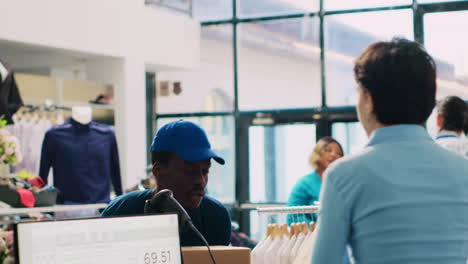 deliveryman carrying carton boxes