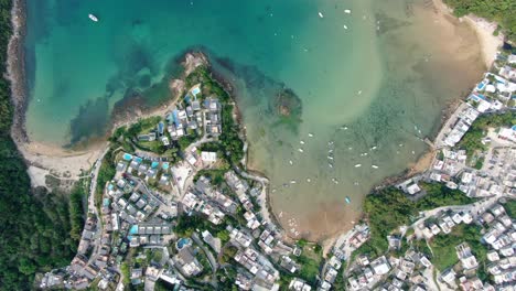 Hong-Kong-Sheung-Sze-Wan-Beach-Y-Tai-Hang-Hau-Village,-Vista-Aérea