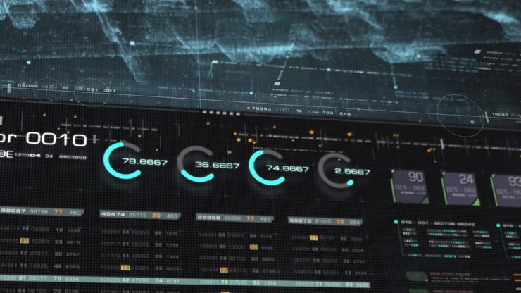 Futuristic digital generated motion abstract matrix cyber environment big data analytic artificial intelligent simulation for digital background