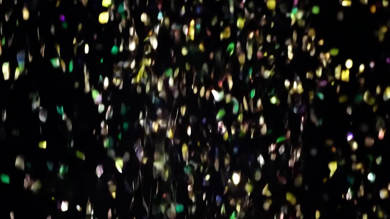 Confetti colorati che cadono su uno sfondo nero