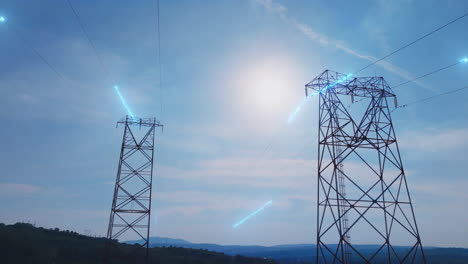 power transmission lines over hills