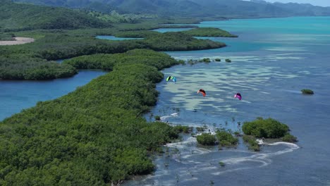 kiteboarding in a tropical paradise