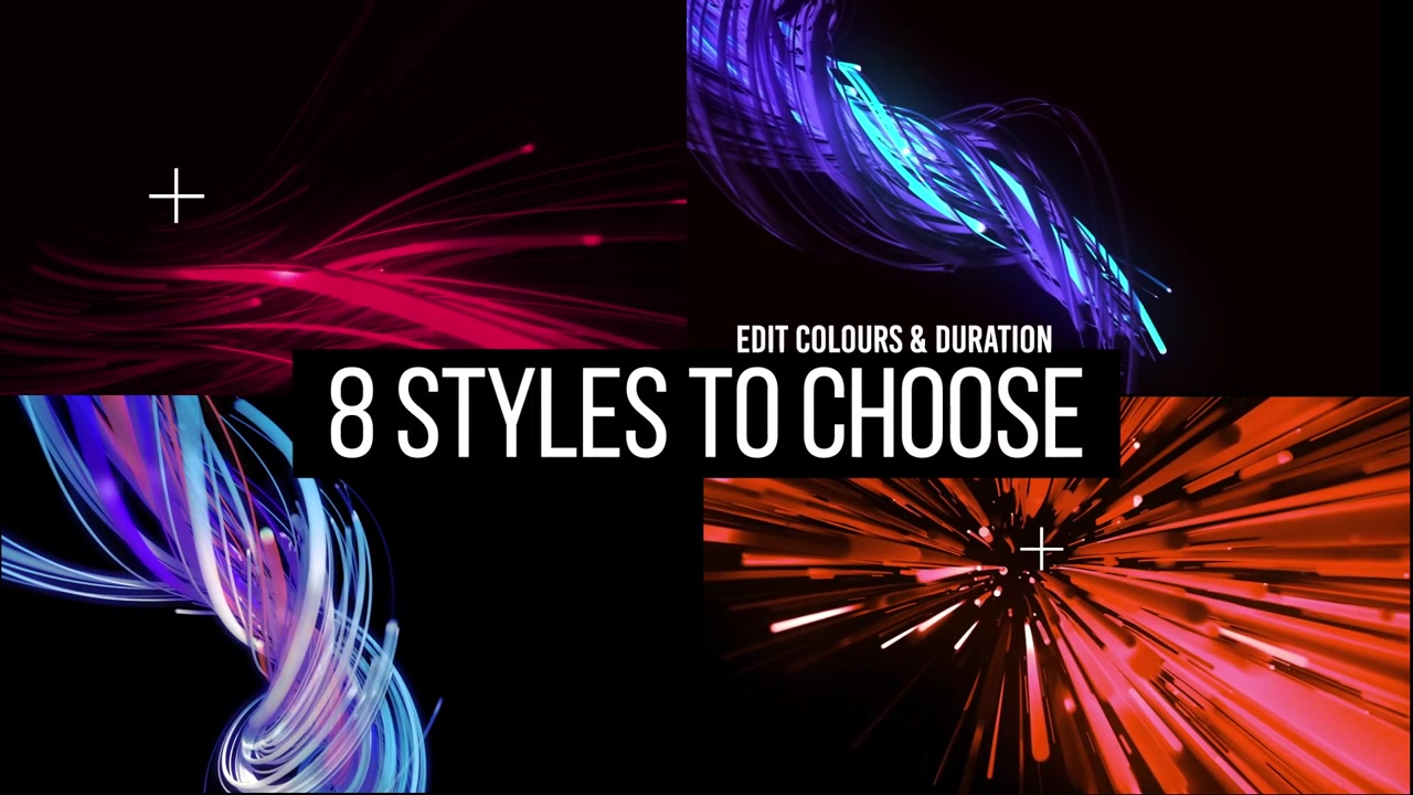 Abstract Fiber Optic and Light Streak Motion Graphics Backgrounds