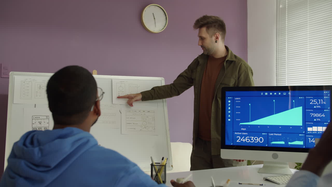 E-commerce Expert Tutoring Young Traders during Master Class at Office